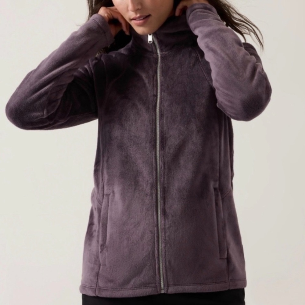 ATHLETA Double Cozy Karma Recover Dusty Purple Fleece Jacket XL